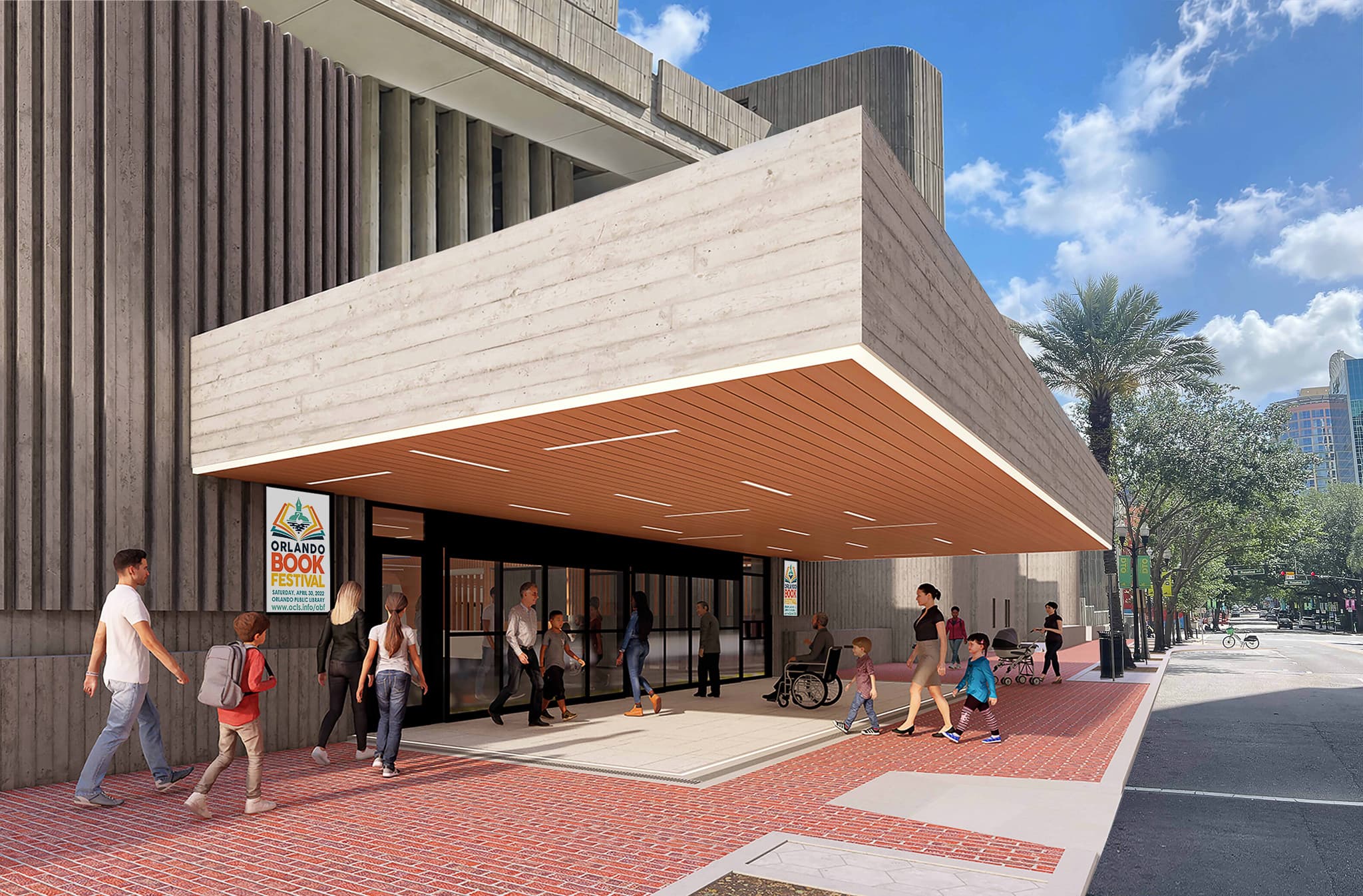 OCLS Main Entrance Rendering thumbnail image.