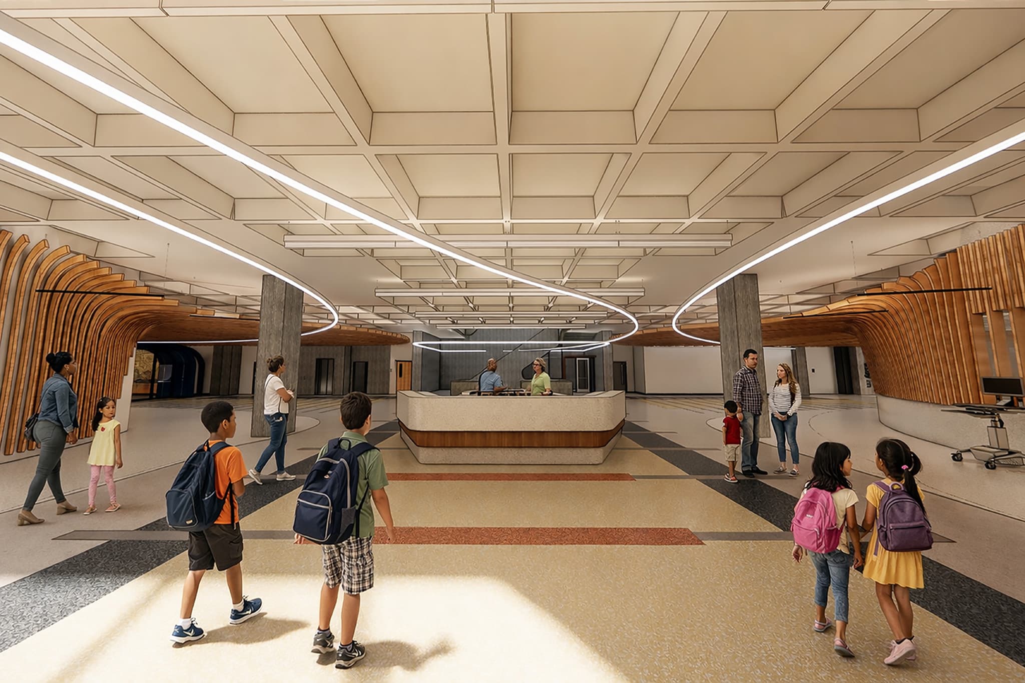OCLS Main Lobby Rendering thumbnail image.